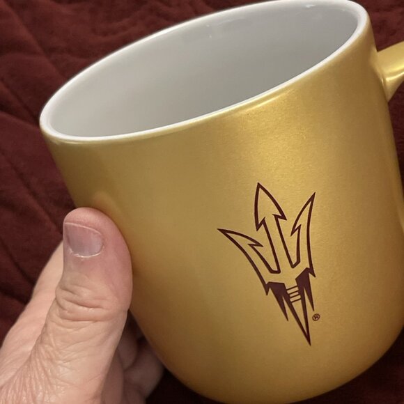 NWT 5/17 Arizona State Sun Devils Coffee Mug 2 Side Logo Iridescent Gold‎ Cup ￼ - Picture 3 of 10